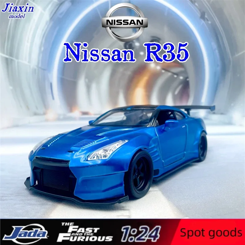 Model Kit Lamborghini - Jada1: GT-R ของไบรอัน2009อย่างรวดเร็วและรุนแรง24นิ้ว R35อัลลอยด์แบบจำลองเบนโซปราสำหรับเด็กคอลเลกชันของขวัญวันเกิด