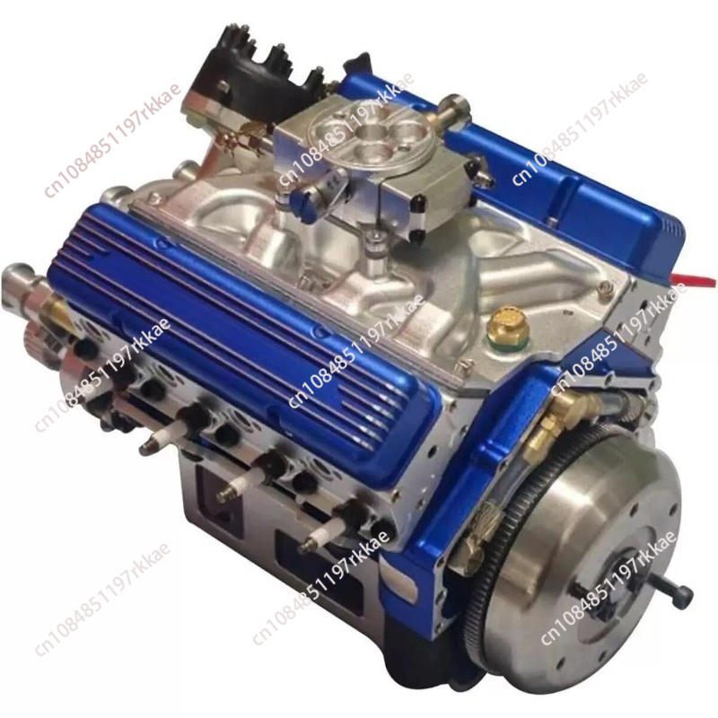 Model Kit V8 Engine - ชุดโมเดลเครื่องยนต์เรซิน V8 OHV เครื่องยนต์แก๊สจำลองสำหรับสะสมและจัดแสดง