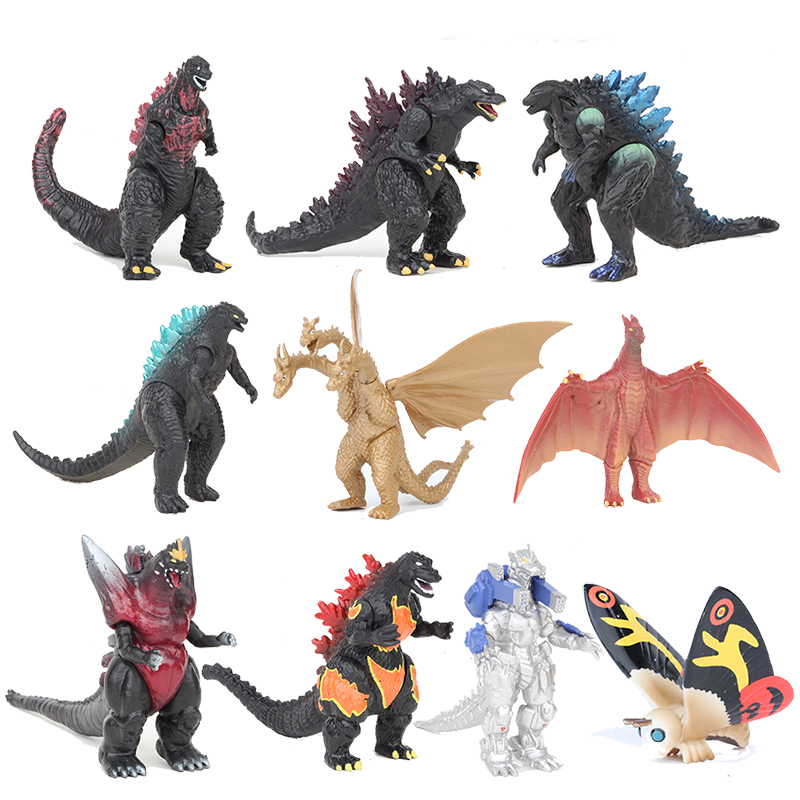 Model Kit Godzilla - 10 ชิ้น/เซ็ตภาพยนตร์ Gojira Godzilla Pvc รูปของเล่น