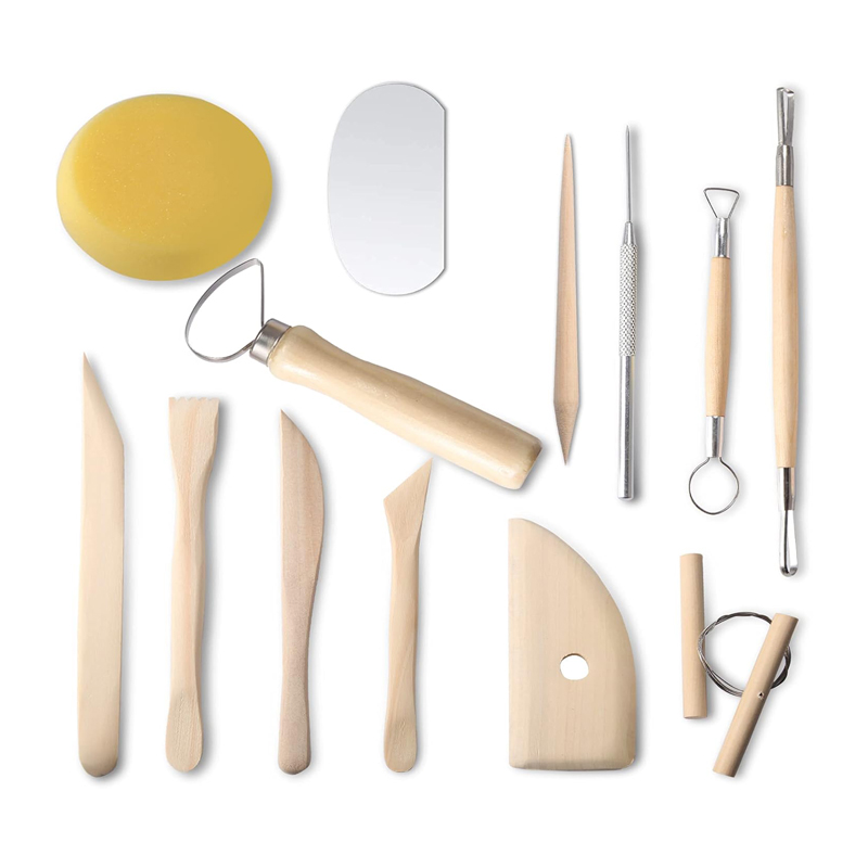 Model Kit Tool Set - ชุดเครื่องมือปั้นดินเหนียว 13 ชิ้น ชุดเครื่องมือปั้นดินเหนียวสองด้าน ชุดเครื่องมือปั้นดินเหนียวไม้