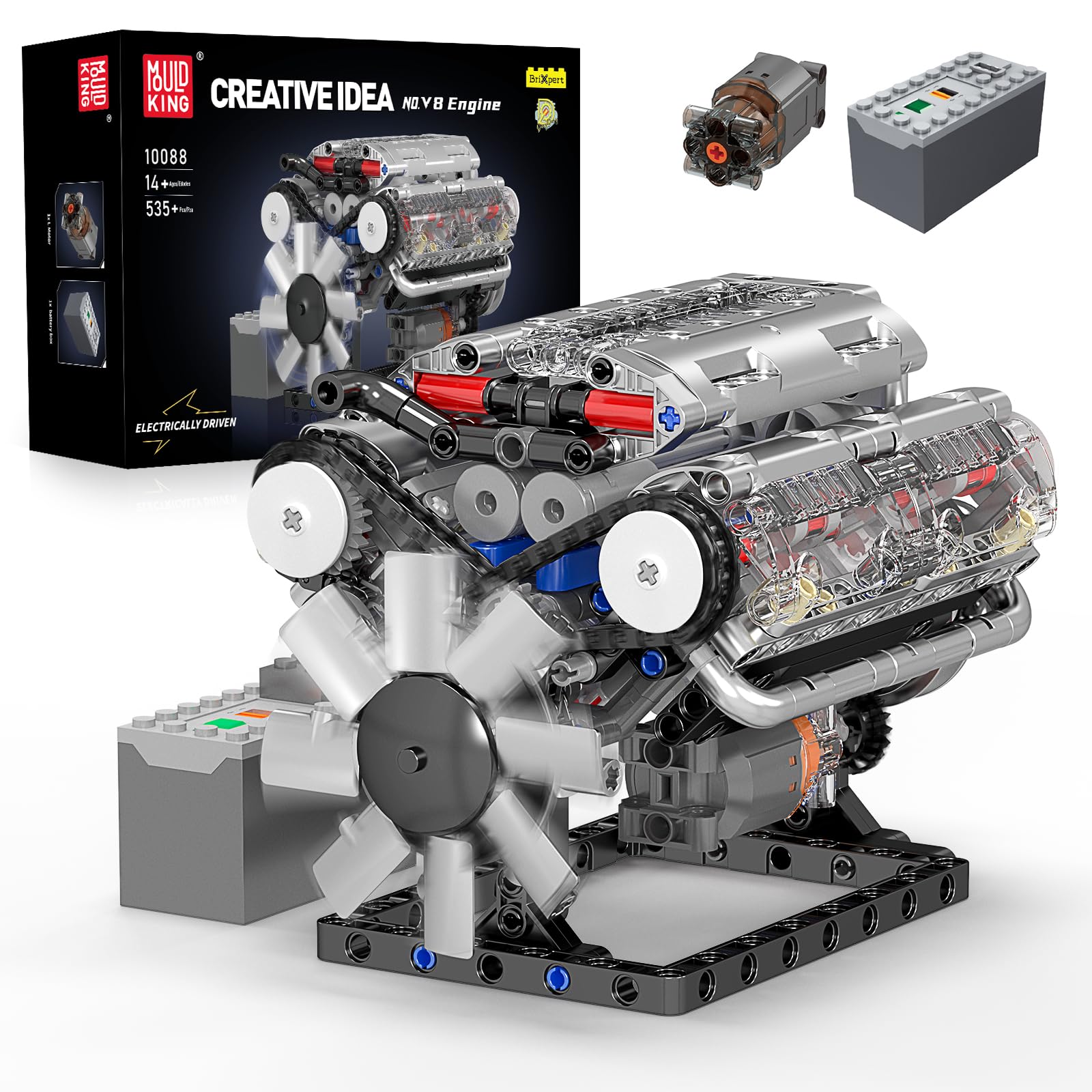 Model Kit V8 Engine - Mould King 10088 ชุดตัวต่อเครื่องยนต์ V8 535
