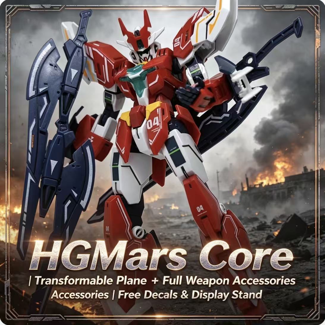 Model Kit Zeus - 008A HG 1/144 มาร์ส คอร์ วอร์ริเออร์เครื่องบินแปลงร่างเป็นหุ่นยนต์พร้อมอุปกรณ์เสริม