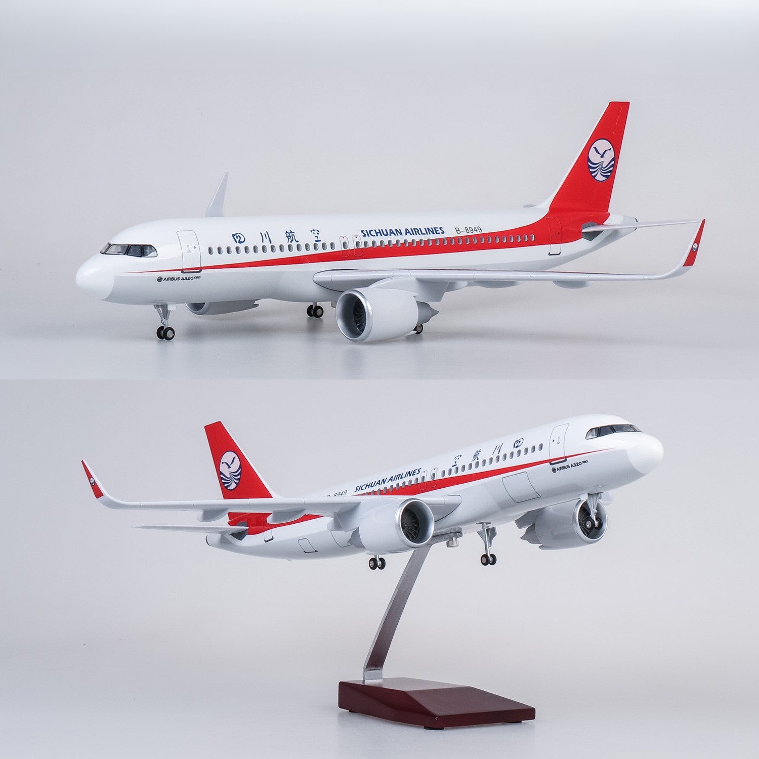 Model Kit Ixchel - โมเดลเครื่องบินซีฉวน A320 ขนาดใหญ่ 47 ซม. ทำจากเรซิ่น