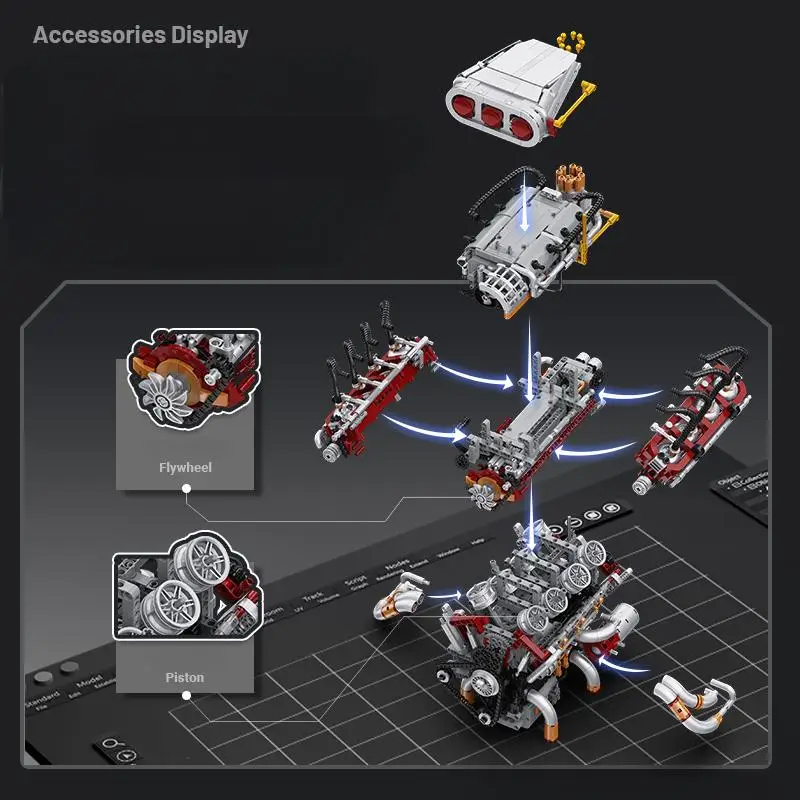 ชุดบล็อกประกอบโมเดลเครื่องยนต์ - Model Kit V8 Engine บทวิจารณ์และราคา