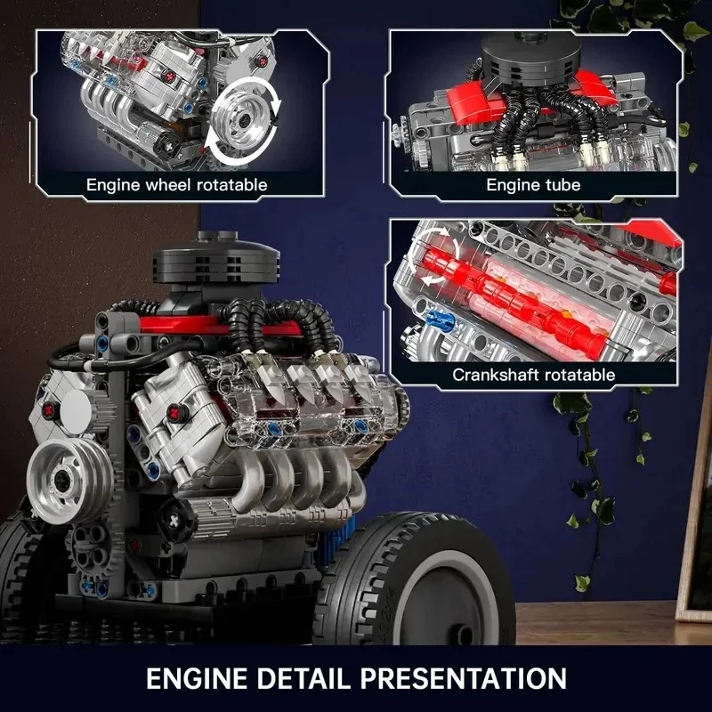 โมลด์คิง 10171 เครื่องยนต์ซุปเ - Model Kit V8 Engine บทวิจารณ์และราคา